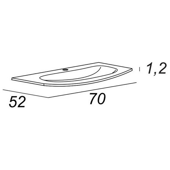 Тумба подвесная с раковиной Cezares Vague 70 см 54854, Grigio Lucido фото 4