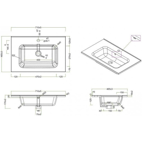 Тумба подвесная с раковиной BelBagno KRAFT-700-2C-SO-CG 70 см, Cemento Grigio - 6 Тумба подвесная с раковиной BelBagno KRAFT-700-2C-SO-CG 70 см, Cemento Grigio фото 6