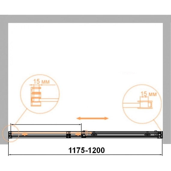Душевая дверь Cezares Duet Soft M-BF-1 120 см (стекло 8 мм), хром/прозрачное фото 2