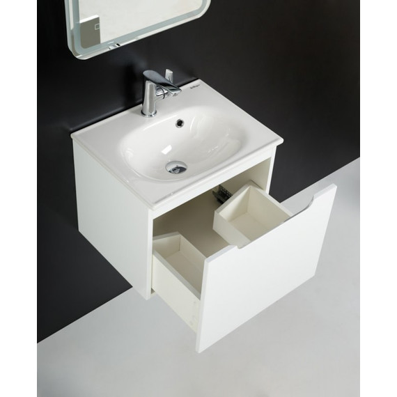 Тумба подвесная с раковиной BelBagno ETNA-500-1C-SO-BL-P 50 см, Bianco Lucido, Цвет фасада: Bianco Lucido - 2 Тумба подвесная с раковиной BelBagno ETNA-500-1C-SO-BL-P 50 см, Bianco Lucido, Цвет фасада: Bianco Lucido фото 2