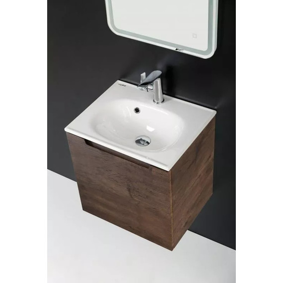 Тумба подвесная с раковиной BelBagno ETNA-500-1C-SO-RW-P 50 см, Rovere Moro, Цвет фасада: Rovere Moro - 2 Тумба подвесная с раковиной BelBagno ETNA-500-1C-SO-RW-P 50 см, Rovere Moro, Цвет фасада: Rovere Moro фото 2