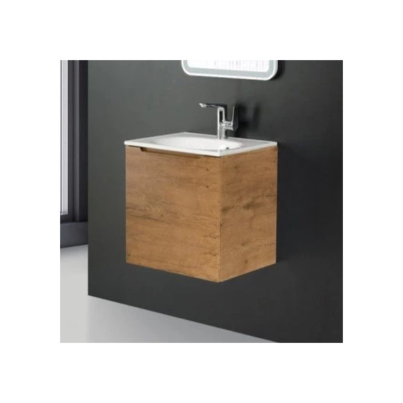 Тумба подвесная с раковиной BelBagno ETNA-500-1C-SO-RN-P 50 см, Rovere Nature, Цвет фасада: Rovere Nature фото 
