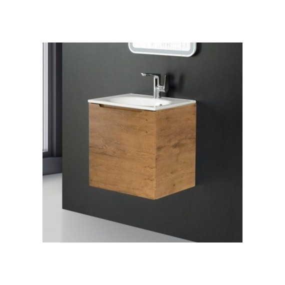 Тумба подвесная с раковиной BelBagno ETNA-500-1A-SO-RN-P-L 50 см, Rovere Nature, Цвет фасада: Rovere Nature фото 