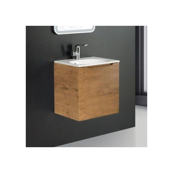 Тумба подвесная с раковиной BelBagno ETNA-500-1A-SO-RN-P-R 50 см, Rovere Nature, Цвет фасада: Rovere Nature фото 