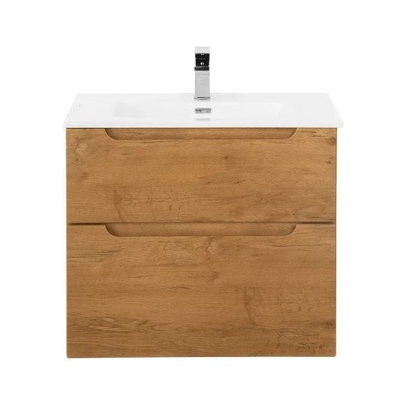 Тумба подвесная с раковиной BelBagno ETNA-H60-600-2C-SO-RN-P 60 см, Rovere Nature, Цвет фасада: Rovere Nature фото 