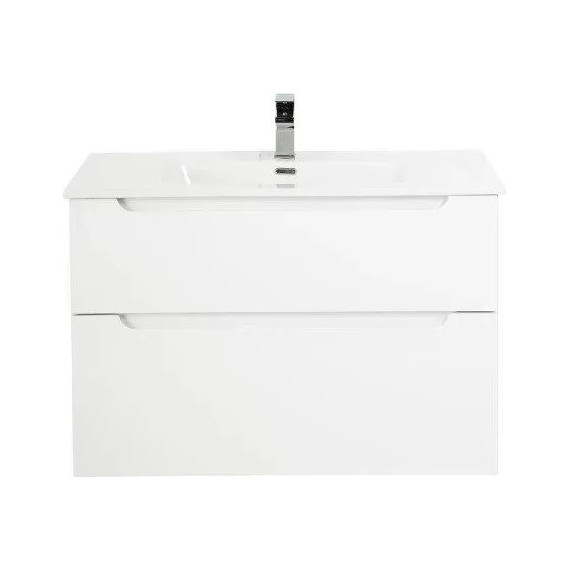 Тумба подвесная с раковиной BelBagno ETNA-H60-800-2C-SO-BL-P 80 см, Bianco Lucido, Цвет фасада: Bianco Lucido фото 