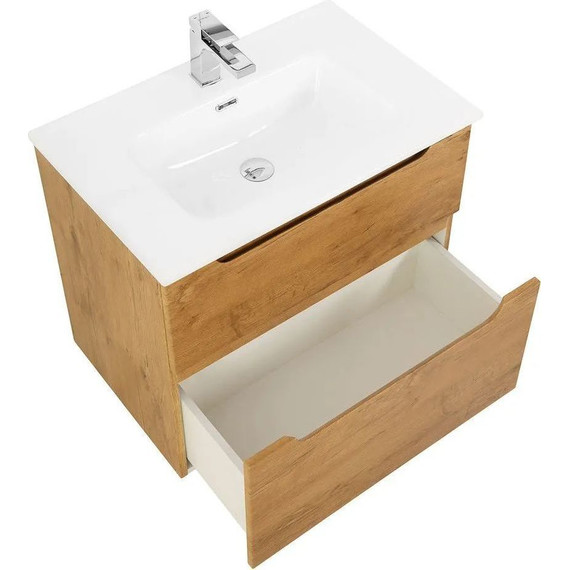 Тумба подвесная с раковиной BelBagno ETNA-H60-800-2C-SO-RN-P 80 см, Rovere Nature, Цвет фасада: Rovere Nature - 2 Тумба подвесная с раковиной BelBagno ETNA-H60-800-2C-SO-RN-P 80 см, Rovere Nature, Цвет фасада: Rovere Nature фото 2