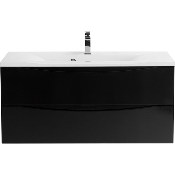 Тумба подвесная с раковиной BelBagno MARINO-1100-2C-SO-NL-P 110 см, Nero Lucido фото 