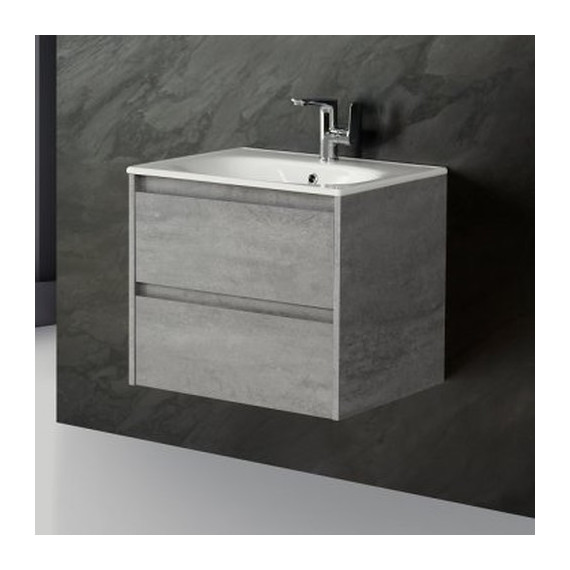 Тумба подвесная с раковиной BelBagno KRAFT-600-2C-SO-CG 60 см, Cemento Grigio, Цвет фасада: Cemento Grigio фото 