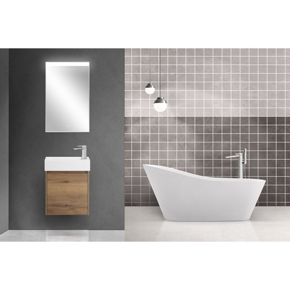 Тумба подвесная с раковиной BelBagno KRAFT MINI-500/260-1A-SO-RT-R 50 см, Rovere Tabacco фото 2