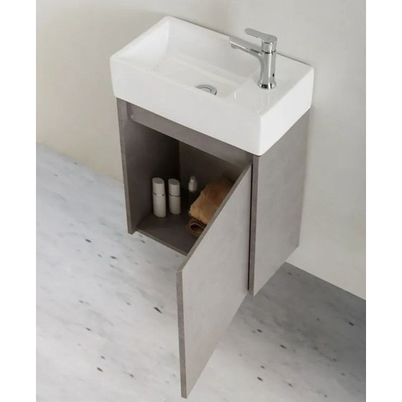 Тумба подвесная с раковиной BelBagno KRAFT MINI-500/260-1A-SO-CG-R 50 см, Cemento Grigio фото 