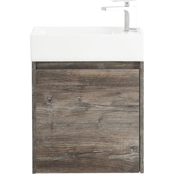 Тумба подвесная с раковиной BelBagno KRAFT MINI-500/260-1A-SO-PP-R 50 см, Pino Pasadena фото 