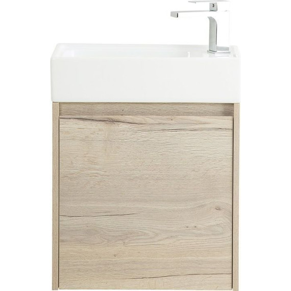 Тумба подвесная с раковиной BelBagno KRAFT MINI-500/260-1A-SO-RGB-L 50 см, Rovere Galifax Bianco фото 