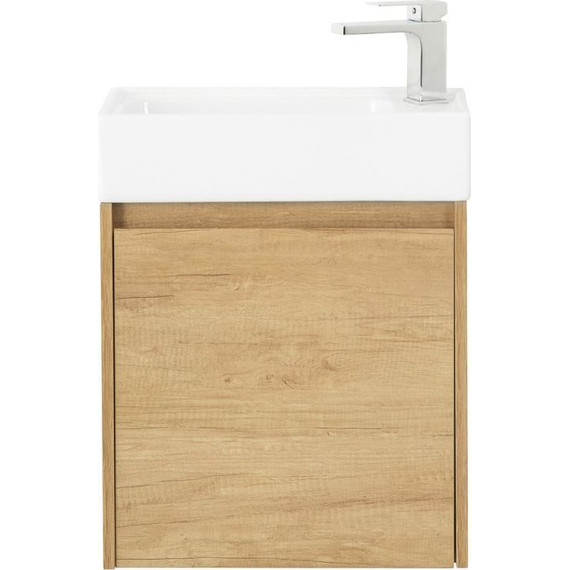 Тумба подвесная с раковиной BelBagno KRAFT MINI-500/260-1A-SO-RNN-R 50 см, Rovere Nebrasca Nature фото 