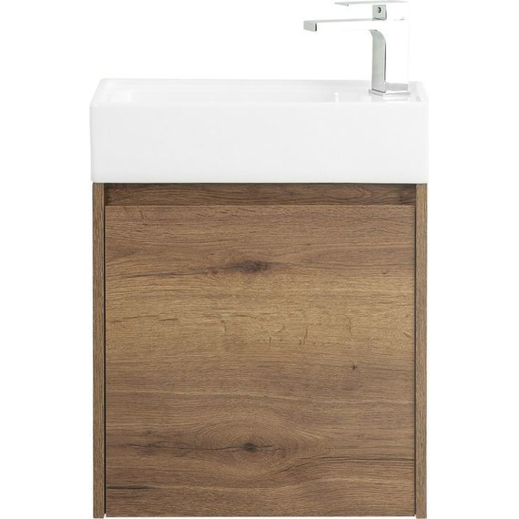 Тумба подвесная с раковиной BelBagno KRAFT MINI-500/260-1A-SO-RT-R 50 см, Rovere Tabacco фото 