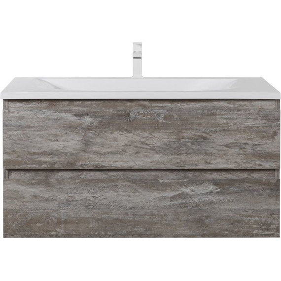 Тумба подвесная с раковиной Cezares MOLVENO-80-2C-SO-LG 80 см, Legno Grigio фото 
