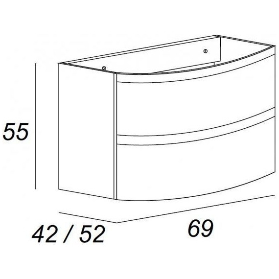 Тумба подвесная с раковиной Cezares Vague 70 см 54834, Rovere Tabacco - 6 Тумба подвесная с раковиной Cezares Vague 70 см 54834, Rovere Tabacco фото 6