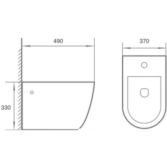 Биде подвесное CeramaLux 2197 -18, черный глянцевый - 2 Биде подвесное CeramaLux 2197 -18, черный глянцевый фото 2