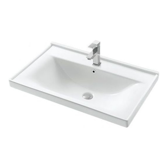 Тумба подвесная с раковиной Mirsant Soho Quadro 80/2 см c доводчиком фото 2