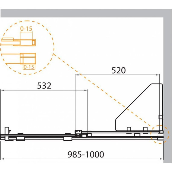 Шторка для ванны Cezares 100 см STREAM-VFS-11-100/150-C-Cr (стекло 8 мм), хром/прозрачное - 8 Шторка для ванны Cezares 100 см STREAM-VFS-11-100/150-C-Cr (стекло 8 мм), хром/прозрачное фото 8