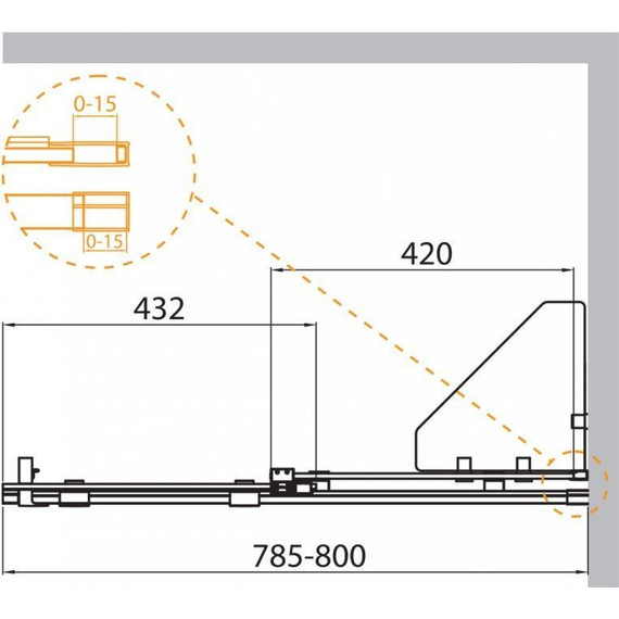 Шторка для ванны Cezares 80 см STREAM-VFS-11-80/150-C-Cr (стекло 8 мм), хром/прозрачное фото 8