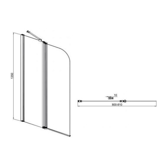 Шторка для ванны Sole Life 1 80 см, хром/прозрачное фото 2