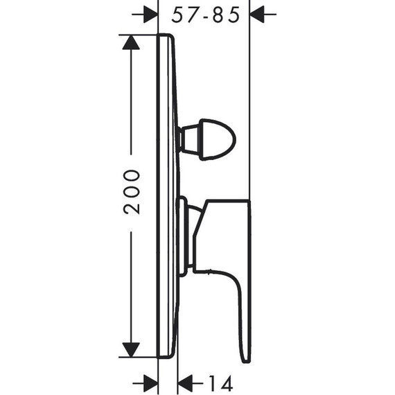 Смеситель для ванны Hansgrohe Rebris S 72449670, черный матовый - 2 Смеситель для ванны Hansgrohe Rebris S 72449670, черный матовый фото 2