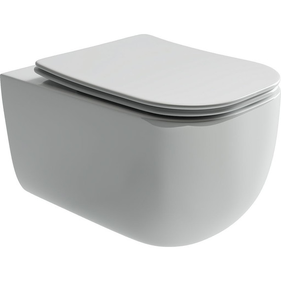 Унитаз подвесной ceramicanova Noel Rimless CN3013 с тонкой крышкой микролифт фото 