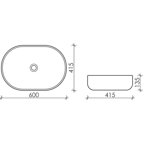 Раковина-чаша ceramicanova Element 60 см CN6047MB, черный матовый фото 8