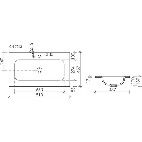 Раковина врезная на столешницу ceramicanova Element 81 см CN7012 фото 2