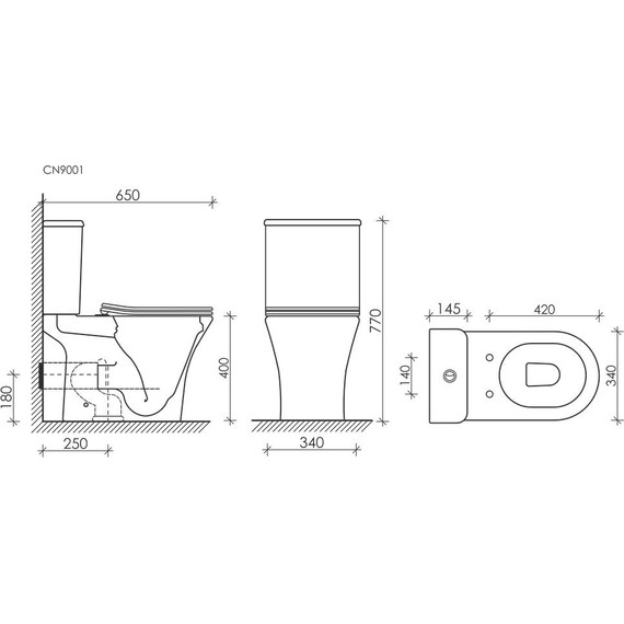 Унитаз-компакт ceramicanova Fortuna Rimless CN9001 с тонкой крышкой микролифт фото 8
