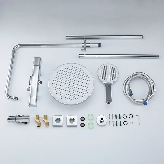 Душевая стойка с термостатом Gappo G2495-71, Цвет производителя: хром - 9 Душевая стойка с термостатом Gappo G2495-71, Цвет производителя: хром фото 9