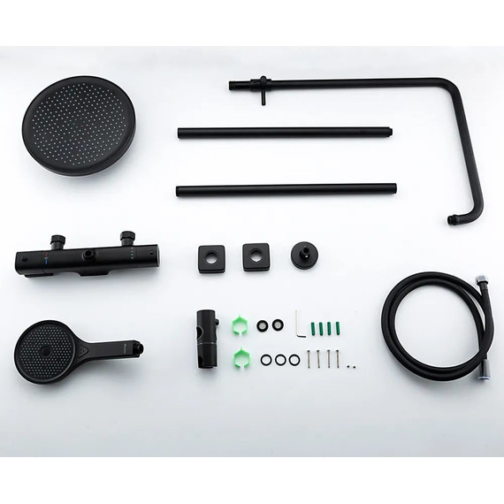 Душевая стойка с термостатом Gappo G2495-76, черный, Цвет производителя: чёрный - 11 Душевая стойка с термостатом Gappo G2495-76, черный, Цвет производителя: чёрный фото 11