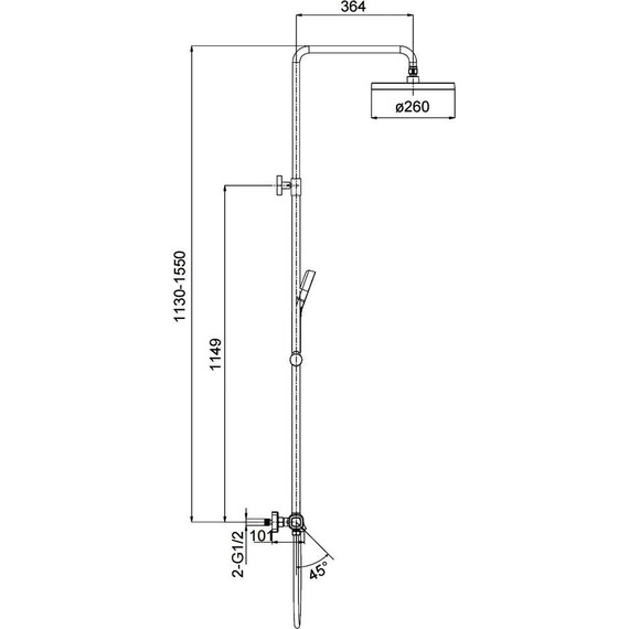 Душевая стойка с термостатом Gappo G2495-79, оружейная сталь, Цвет производителя: оружейная сталь - 2 Душевая стойка с термостатом Gappo G2495-79, оружейная сталь, Цвет производителя: оружейная сталь фото 2