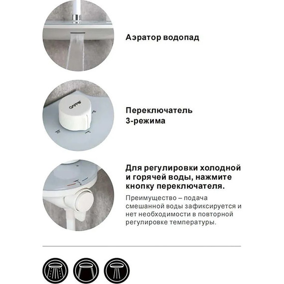 Душевая стойка Gappo G2495-88, белый, Цвет производителя: белый - 14 Душевая стойка Gappo G2495-88, белый, Цвет производителя: белый фото 14