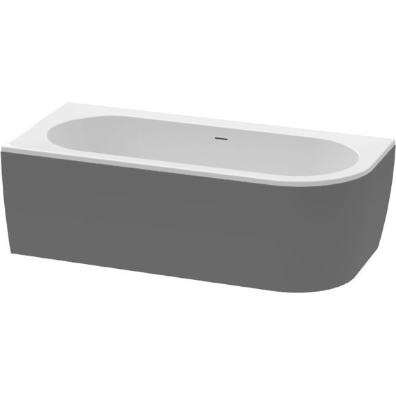 Ванна акриловая Cezares Slim Corner 179x79 см Slim Corner-180-80-60-L-NERO-SET, белый/черный матовый фото 