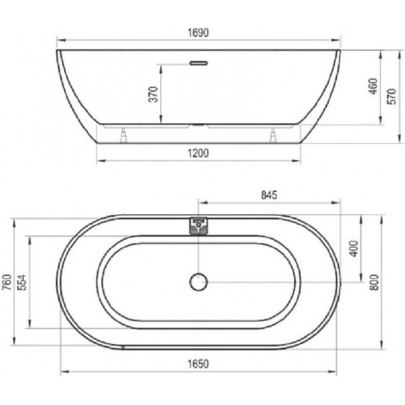 Ванна акриловая Ravak Freedom O 170x80 см XC00100020, Размер - мм: 1700х800 - 4 Ванна акриловая Ravak Freedom O 170x80 см XC00100020, Размер - мм: 1700х800 фото 4