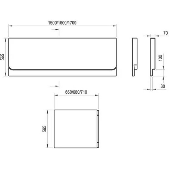 Панель боковая для ванны Ravak Chrome 70 см CZ72110A00 фото 3