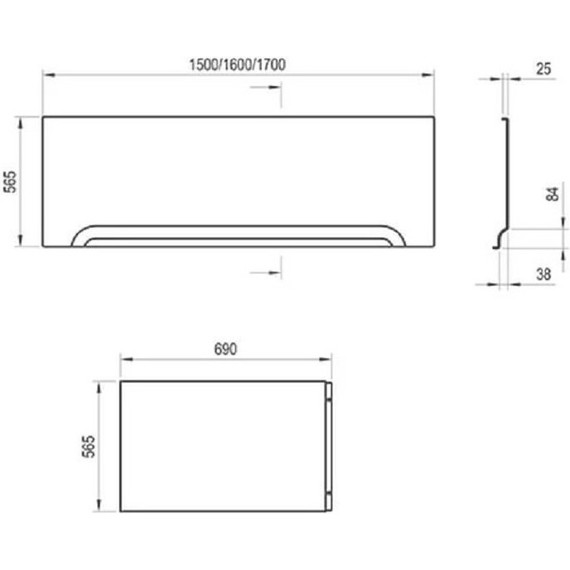 Панель фронтальная для ванны Ravak Vanda II 150 см CZ001P0A00 - 3 Панель фронтальная для ванны Ravak Vanda II 150 см CZ001P0A00 фото 3