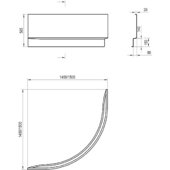 Панель фронтальная для ванны Ravak NEW DAY 140 см CZF1000AN0 фото 3