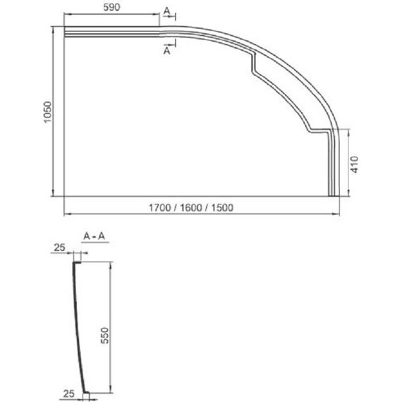 Панель фронтальная для ванны Ravak Rosa II 150 см CZJ1200AN0 R фото 3