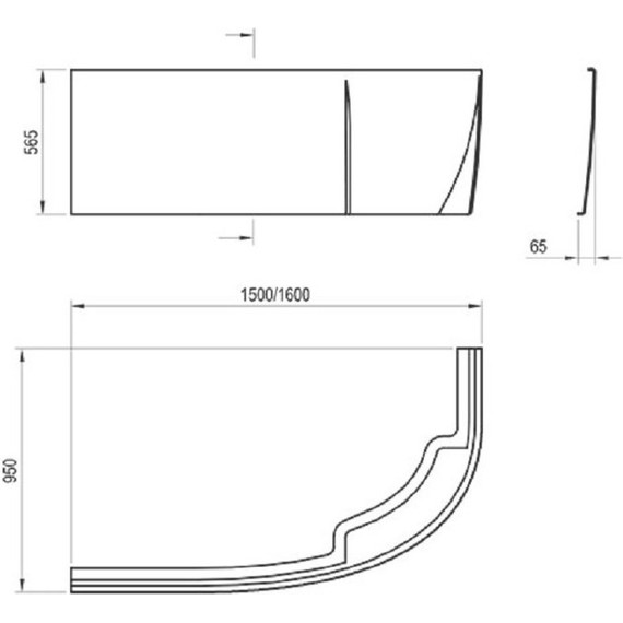 Панель фронтальная для ванны Ravak Rosa 95 CZ56100A00 R фото 5