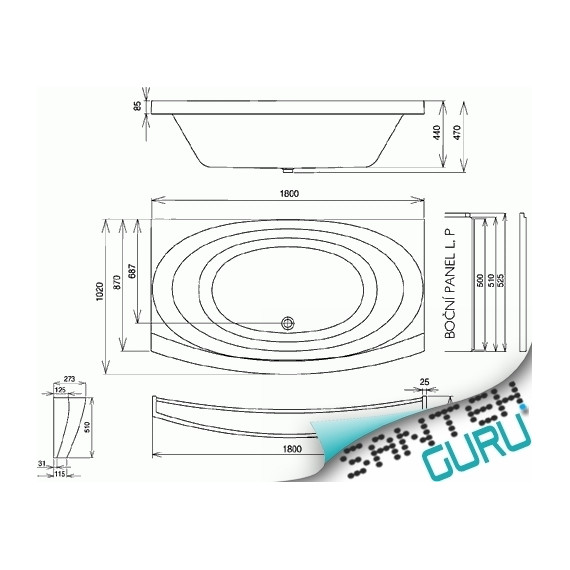 Панель фронтальная для ванны Ravak Evolution 180 см CZ11000A00 фото 6