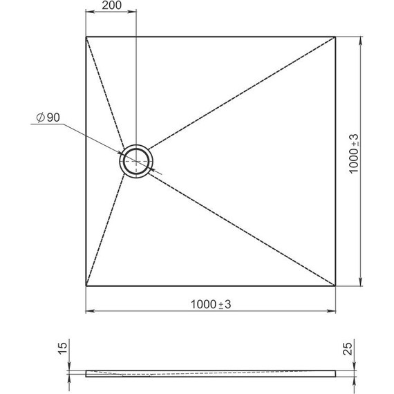 Мраморный поддон Jacob Delafon Tolbiac 100х100 см E6D328RU-NGM, черный матовый фото 3