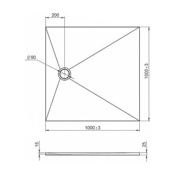 Мраморный поддон Jacob Delafon Tolbiac 100х100 см E6D328RU-WPM, белый матовый фото 4