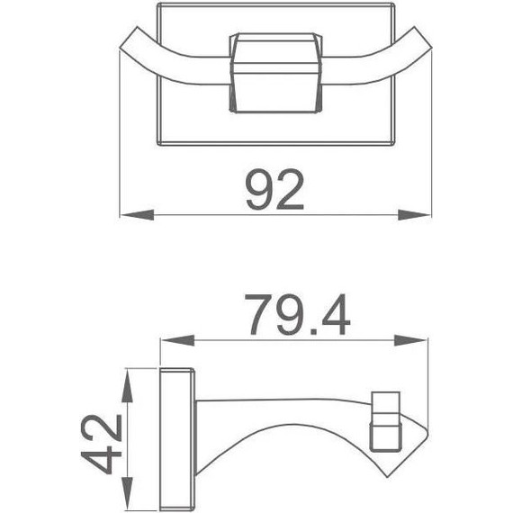 Двойной крючок Gappo G0705-26, цвет чёрный - 2 Двойной крючок Gappo G0705-26, цвет чёрный фото 2
