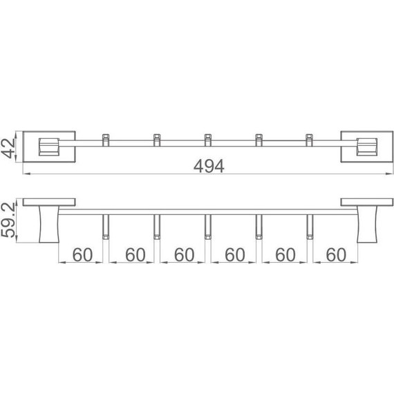 Набор крючков Gappo G0716-56, цвет чёрный - 2 Набор крючков Gappo G0716-56, цвет чёрный фото 2