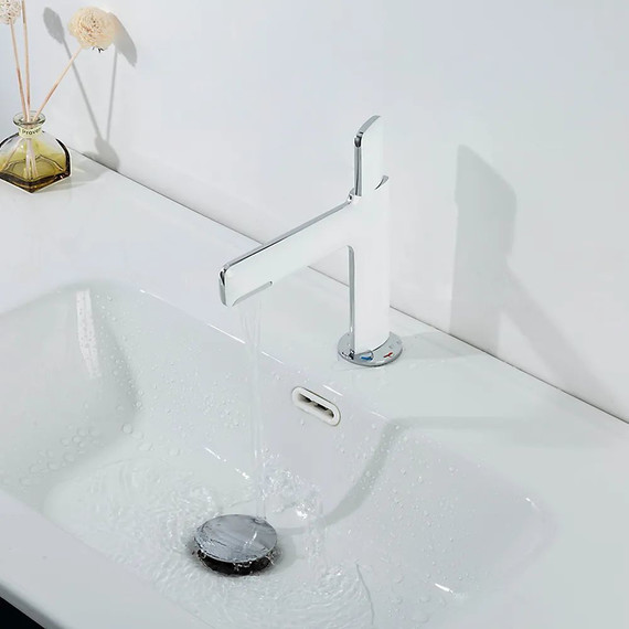 Смеситель для раковины Gappo G1052-88, белый/хром, Цвет производителя: белый фото 2