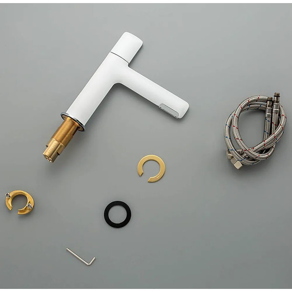 Смеситель для раковины Gappo G1052-88, белый/хром, Цвет производителя: белый фото 6