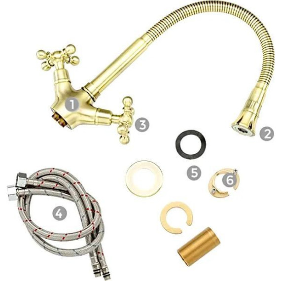 Смеситель для кухни Gappo G4089-6, золото фото 5